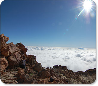 Blick vom Pico del Teide auf ein Wolkenmeer
